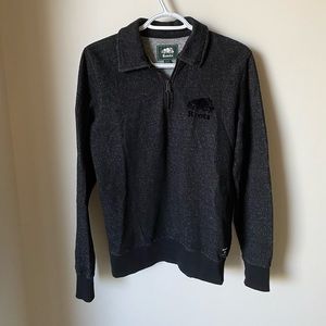 New Quarter Zip Roots Dark Grey